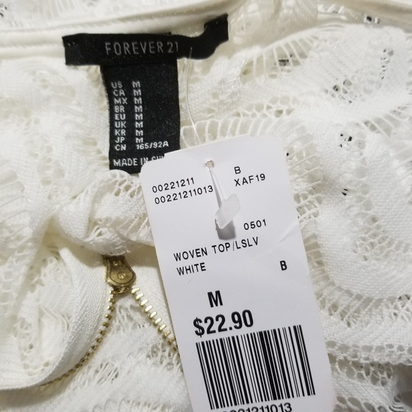 NWT Forever 21Semi Sheer Lace Crop Top - Picture 4 of 6